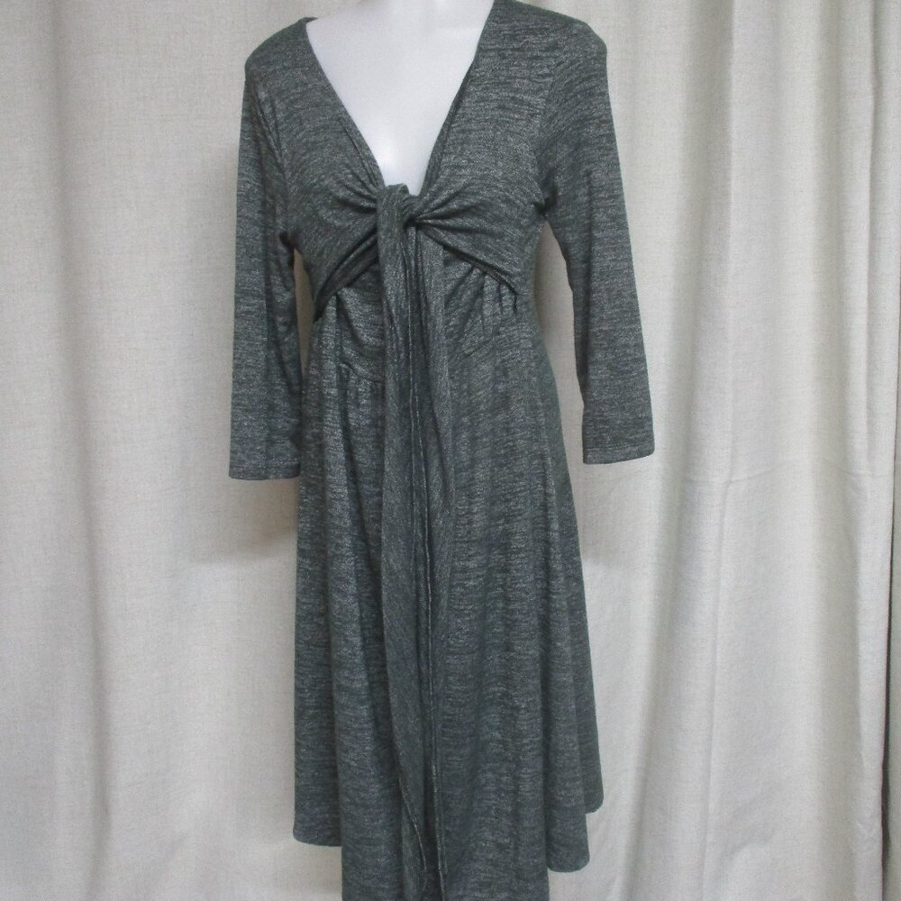 GAP Maternity green heather stretch tie front pullover Nursing dress